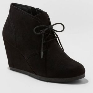 Microsuede Wedge Bootie